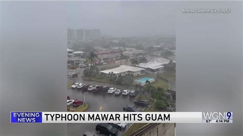 Typhoon Mawar flips cars, cuts power on Guam as .